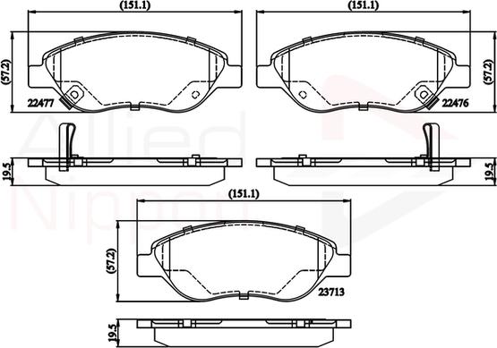 Comline ADB32213 - Kit de plaquettes de frein, frein à disque cwaw.fr