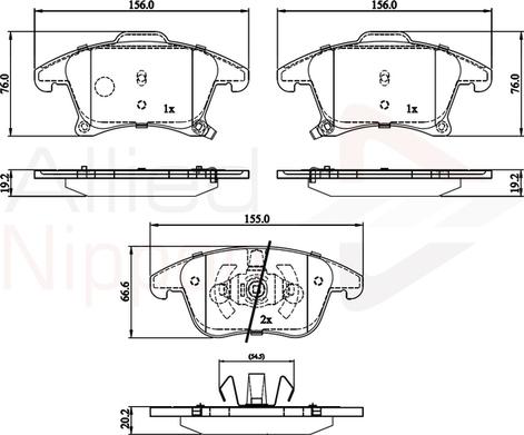 Comline ADB32286 - Kit de plaquettes de frein, frein à disque cwaw.fr