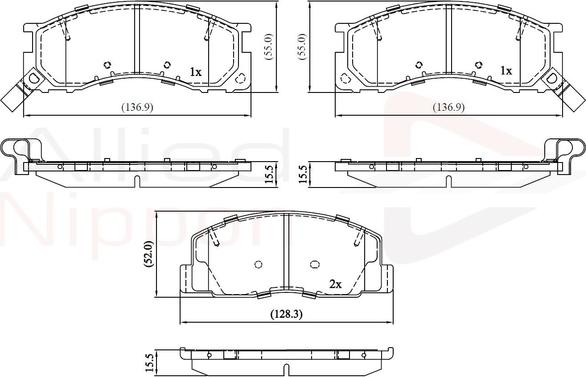 Comline ADB3746 - Kit de plaquettes de frein, frein à disque cwaw.fr