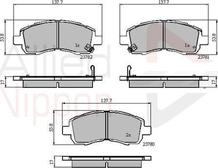 Comline ADB3757 - Kit de plaquettes de frein, frein à disque cwaw.fr