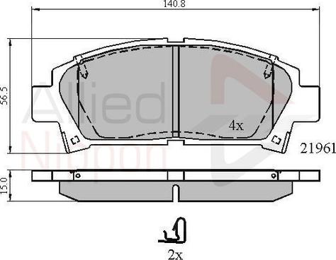 Comline ADB3713 - Kit de plaquettes de frein, frein à disque cwaw.fr