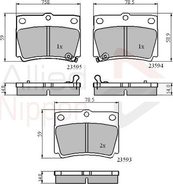 Comline ADB3775 - Kit de plaquettes de frein, frein à disque cwaw.fr