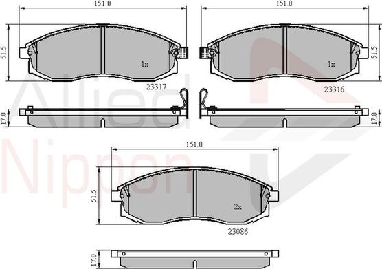 Comline ADB3776 - Kit de plaquettes de frein, frein à disque cwaw.fr