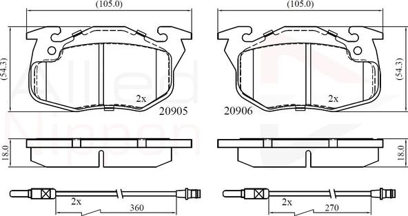 Comline ADB2416 - Kit de plaquettes de frein, frein à disque cwaw.fr