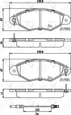 Comline ADB2485 - Kit de plaquettes de frein, frein à disque cwaw.fr