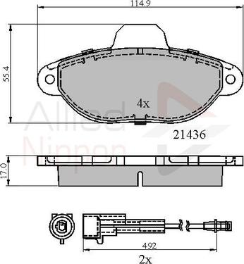 Comline ADB2509 - Kit de plaquettes de frein, frein à disque cwaw.fr