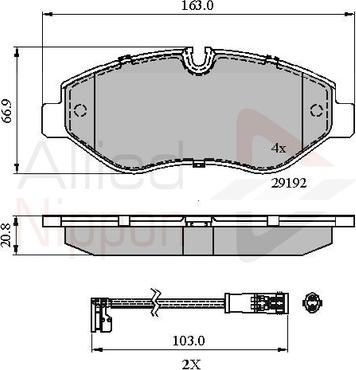 Comline ADB21555 - Kit de plaquettes de frein, frein à disque cwaw.fr