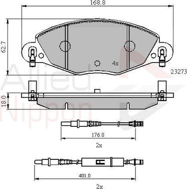 Comline ADB21121 - Kit de plaquettes de frein, frein à disque cwaw.fr