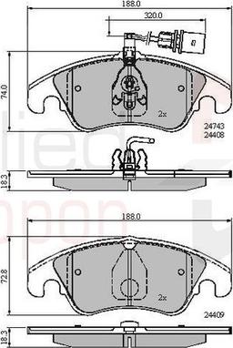 Comline ADB21789 - Kit de plaquettes de frein, frein à disque cwaw.fr