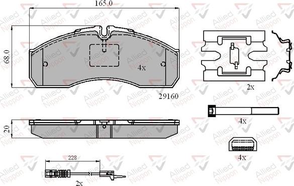 Comline ADB21735 - Kit de plaquettes de frein, frein à disque cwaw.fr