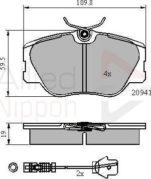 Comline ADB2360 - Kit de plaquettes de frein, frein à disque cwaw.fr