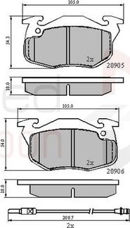 Comline ADB2258 - Kit de plaquettes de frein, frein à disque cwaw.fr