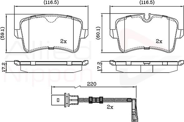 Comline ADB22121 - Kit de plaquettes de frein, frein à disque cwaw.fr