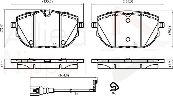 Comline ADB22867 - Kit de plaquettes de frein, frein à disque cwaw.fr