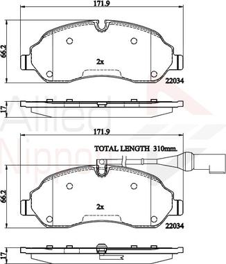 Comline ADB22214 - Kit de plaquettes de frein, frein à disque cwaw.fr