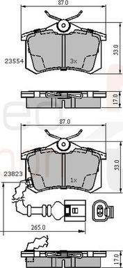 Comline ADB2797 - Kit de plaquettes de frein, frein à disque cwaw.fr