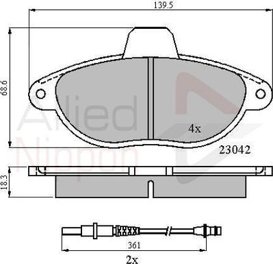 Comline ADB2714 - Kit de plaquettes de frein, frein à disque cwaw.fr