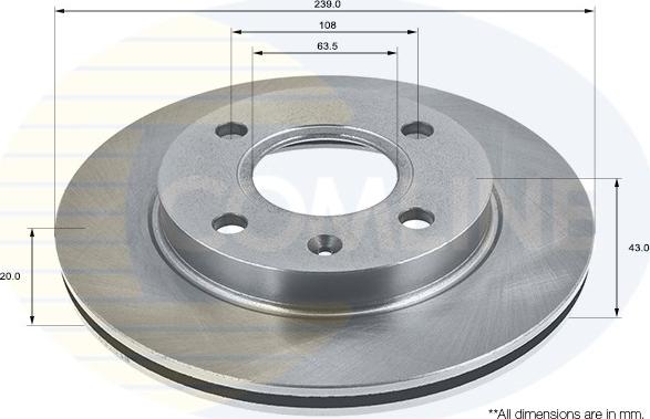 Comline ADC0440V - Disque de frein cwaw.fr