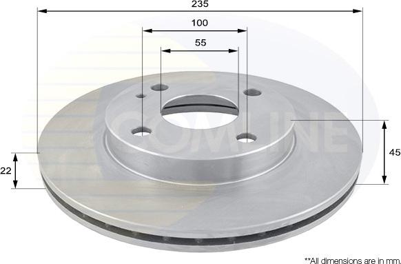 Comline ADC0412V - Disque de frein cwaw.fr