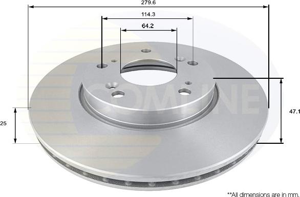 Comline ADC0550V - Disque de frein cwaw.fr