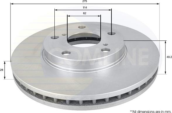 Comline ADC0145V - Disque de frein cwaw.fr