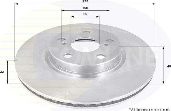 Comline ADC01155V - Disque de frein cwaw.fr