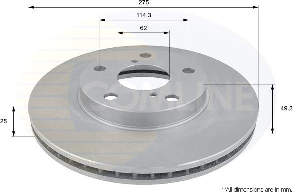 Comline ADC01100V - Disque de frein cwaw.fr