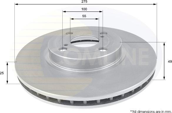 Comline ADC01114V - Disque de frein cwaw.fr