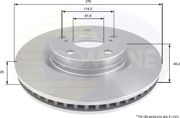 Comline ADC01136V - Disque de frein cwaw.fr