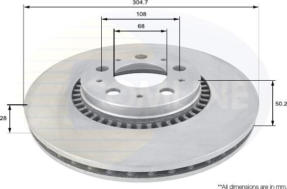 Comline ADC1908V - Disque de frein cwaw.fr