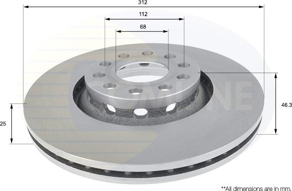 Comline ADC1431V - Disque de frein cwaw.fr