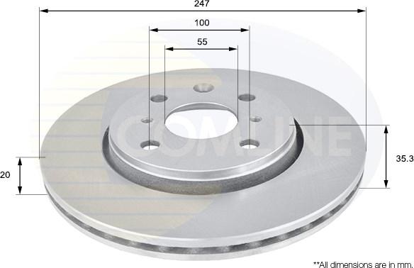 Comline ADC1561V - Disque de frein cwaw.fr