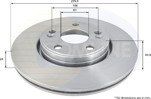 Comline ADC1516V - Disque de frein cwaw.fr