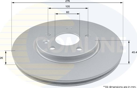 Comline ADC1167V - Disque de frein cwaw.fr