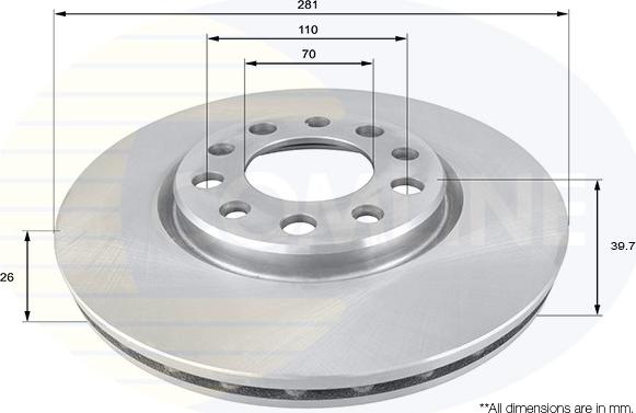 Comline ADC1845V - Disque de frein cwaw.fr