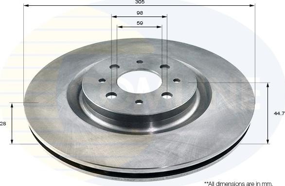 Comline ADC1834V - Disque de frein cwaw.fr