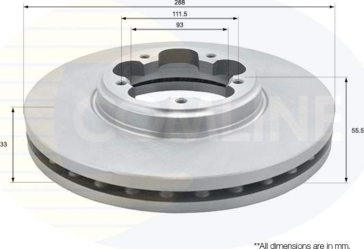 Comline ADC1250V - Disque de frein cwaw.fr