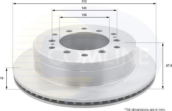 Comline ADC2514V - Disque de frein cwaw.fr