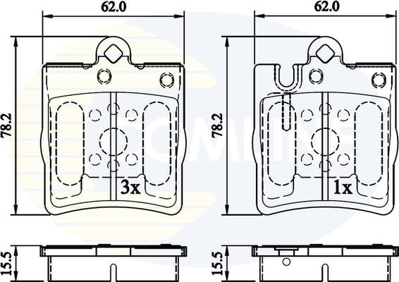 Comline CBP0915 - Kit de plaquettes de frein, frein à disque cwaw.fr