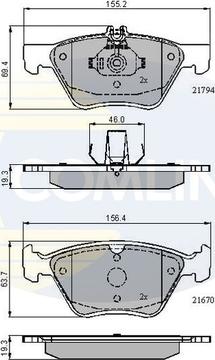 Comline CBP0913 - Kit de plaquettes de frein, frein à disque cwaw.fr