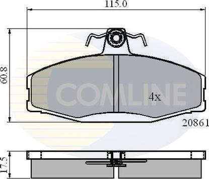 Comline CBP0928 - Kit de plaquettes de frein, frein à disque cwaw.fr