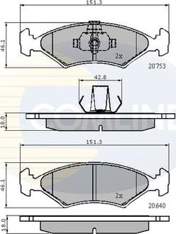 Comline CBP0444 - Kit de plaquettes de frein, frein à disque cwaw.fr