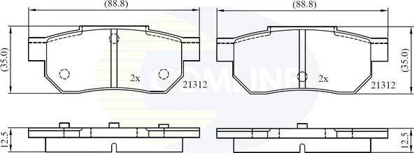 Comline CBP0460 - Kit de plaquettes de frein, frein à disque cwaw.fr