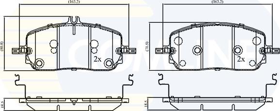 Comline CBP04018 - Kit de plaquettes de frein, frein à disque cwaw.fr