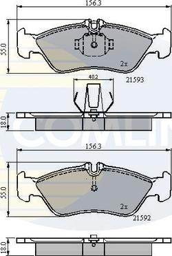 Comline CBP0478 - Kit de plaquettes de frein, frein à disque cwaw.fr