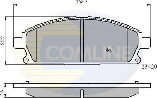 Comline CBP0591 - Kit de plaquettes de frein, frein à disque cwaw.fr