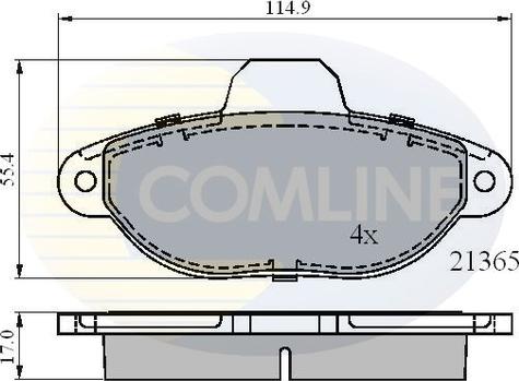 Comline CBP0509 - Kit de plaquettes de frein, frein à disque cwaw.fr