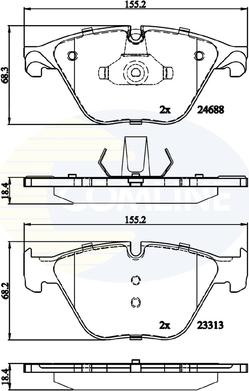 Comline CBP06097 - Kit de plaquettes de frein, frein à disque cwaw.fr