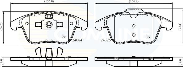 Comline CBP06036 - Kit de plaquettes de frein, frein à disque cwaw.fr