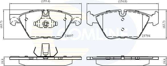 Comline CBP06075 - Kit de plaquettes de frein, frein à disque cwaw.fr